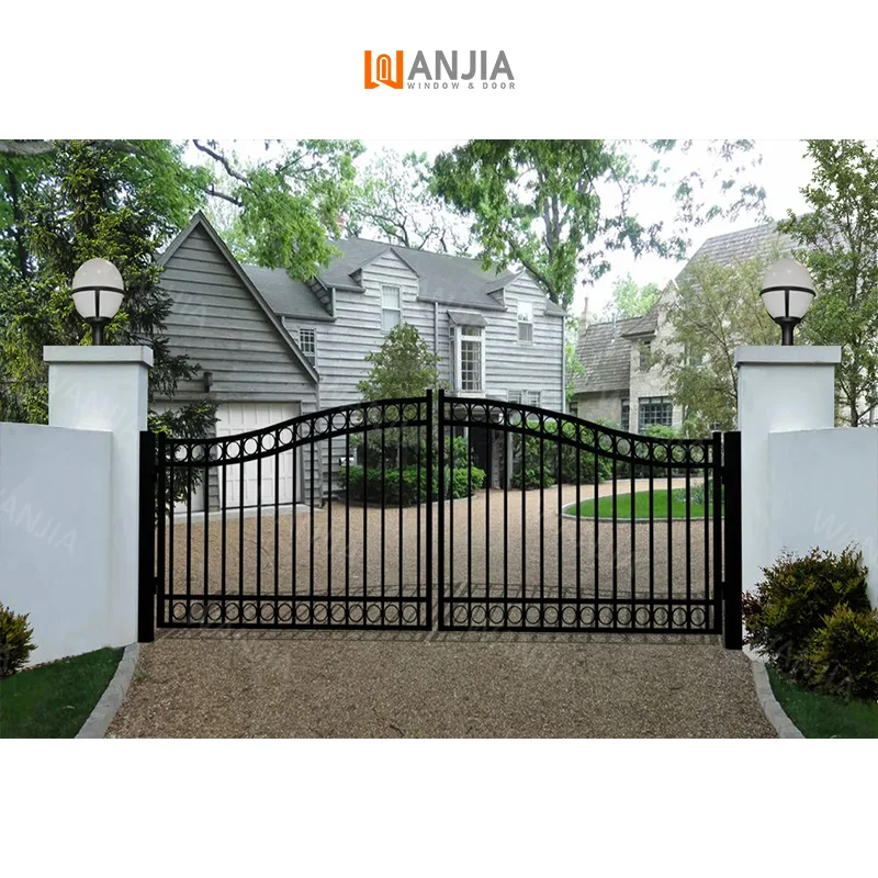 Promotional Latest Designs Modern Iron Gate Designs Driveways Double Door Iron Gates Wrought Iron Gate