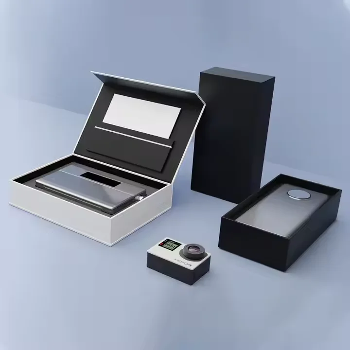 Customized Logo Magnetic Flip Paperboard Box Exquisite Small Cosmetic Cardboard Gift Packaging with Embossing & UV Coating manufacture