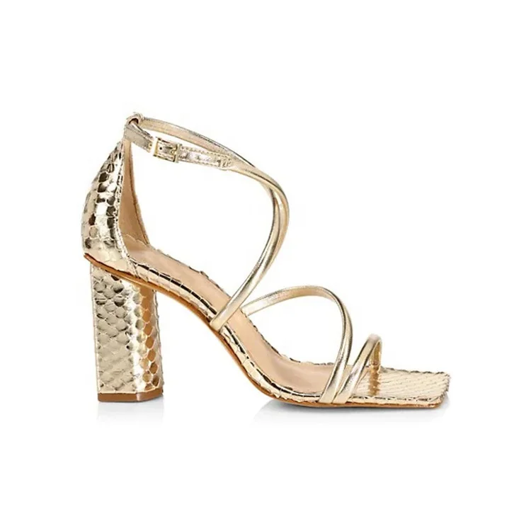 European Style Square Toe Shiny Gold 
