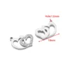 Strass a forma di cuore cavo da 18 mm, foro singolo da 1,6 mm, 02 Bianco.