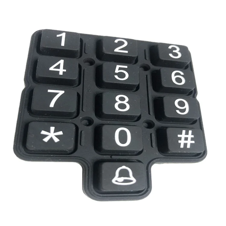 Customize keypads&keyboards screen printing silicone button keypad  numeric silicone rubber keypads with conductive carbon pill