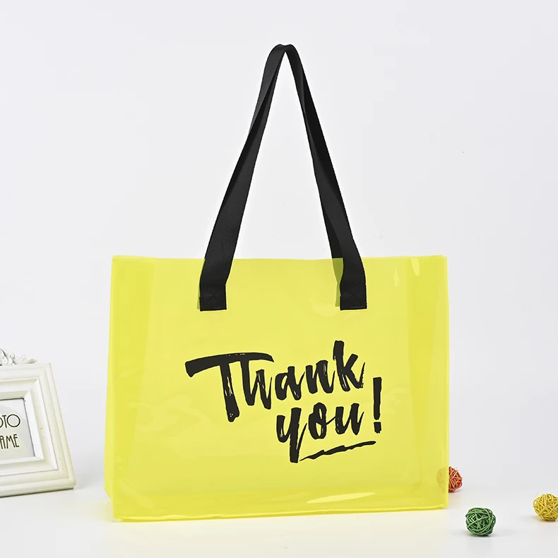 Fashion Women Clear PVC Plastic Tote Bag for Party Gift and