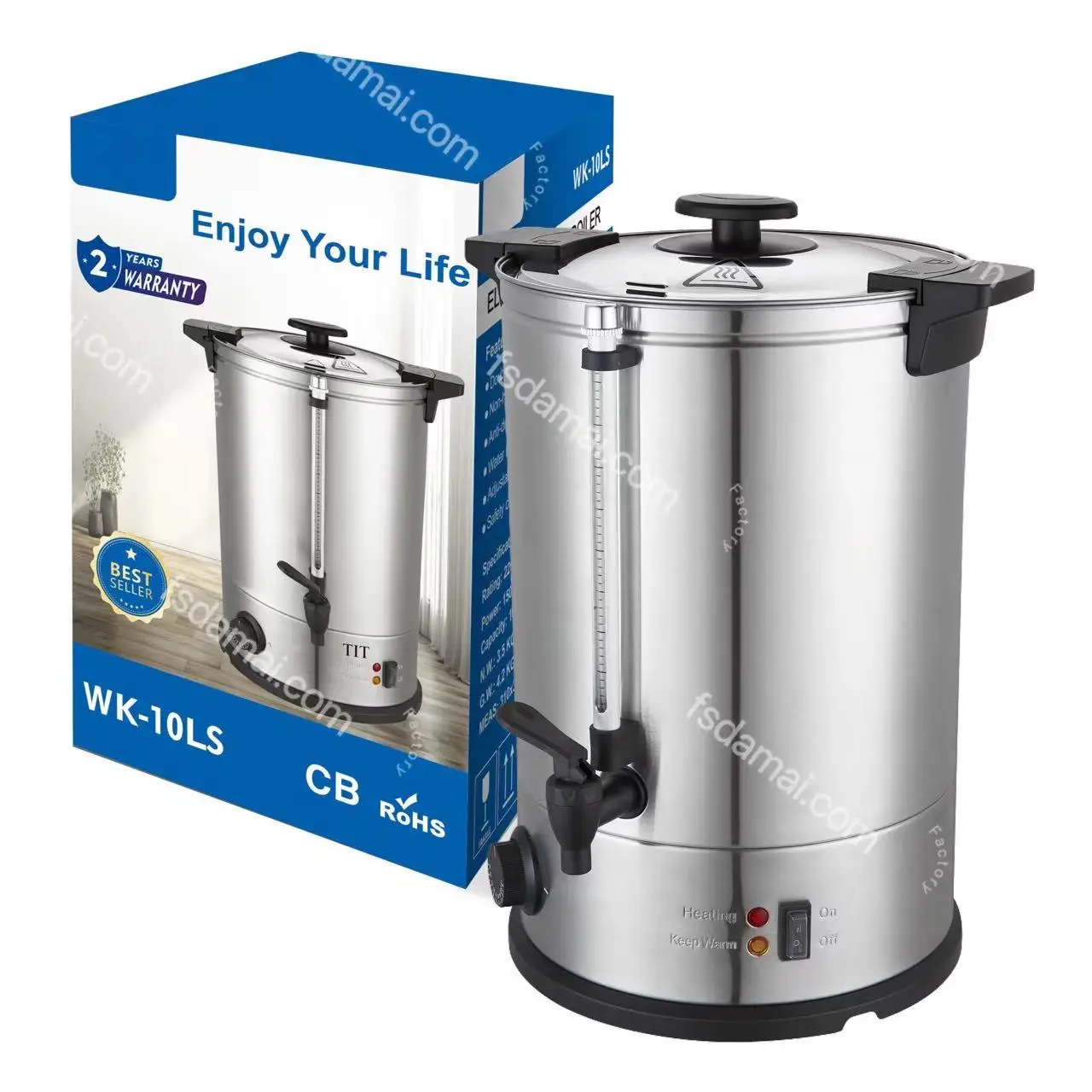 6/10/20/30/40L Electric Water Boiler Commercial Electric Kettle Stainless Steel Kitchen Appliance Heater Hot Water Boiler
