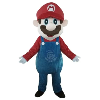 Qiman Custom Adult Size Red Mario Plush Cartoon Mascot Costume For Sale