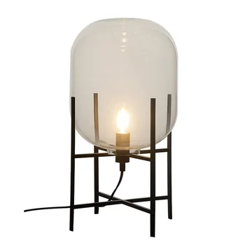 Bed side modern home lights modern round glass table lamp