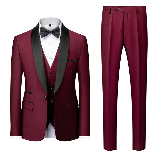 Hot selling men's business and leisure suit set men's wedding and groom's formal attire slim fit suit for men