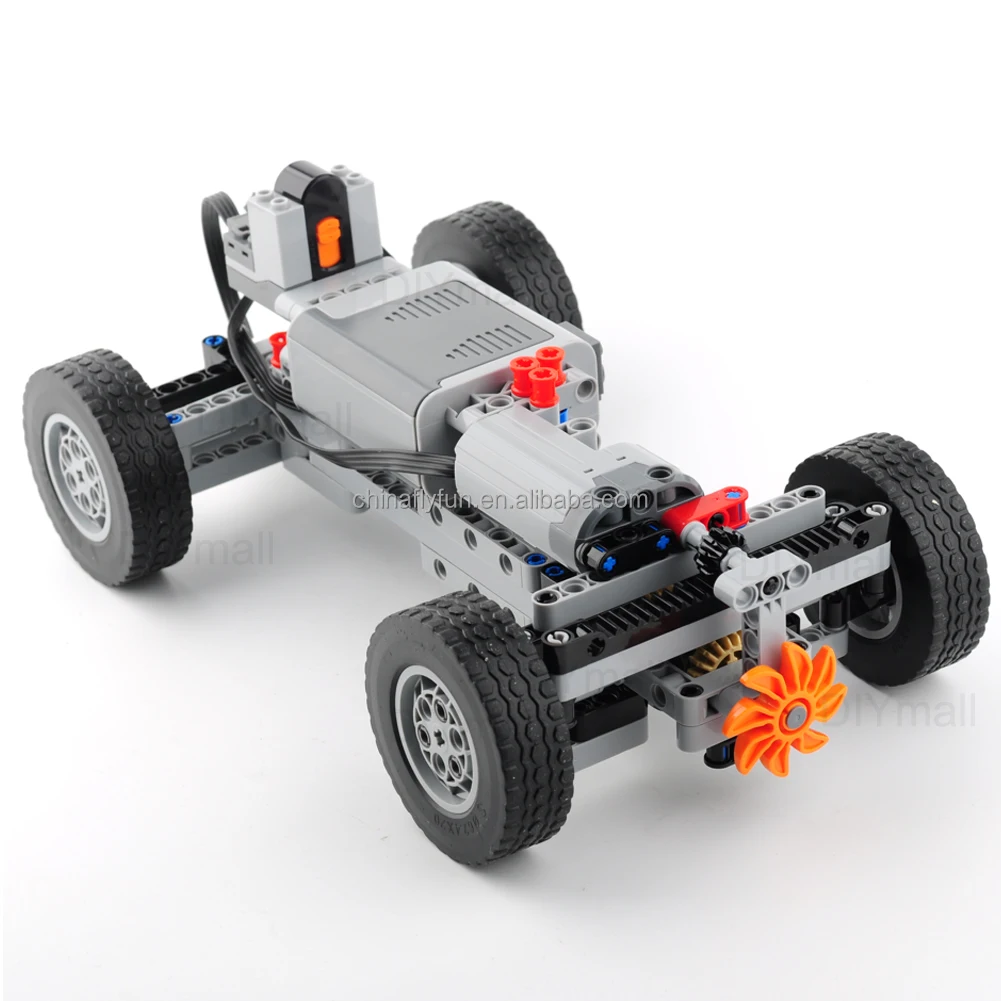 Diymall 4wd Moc Building Blocks Rc Car Chassis Model M Motor Aa Battery ...