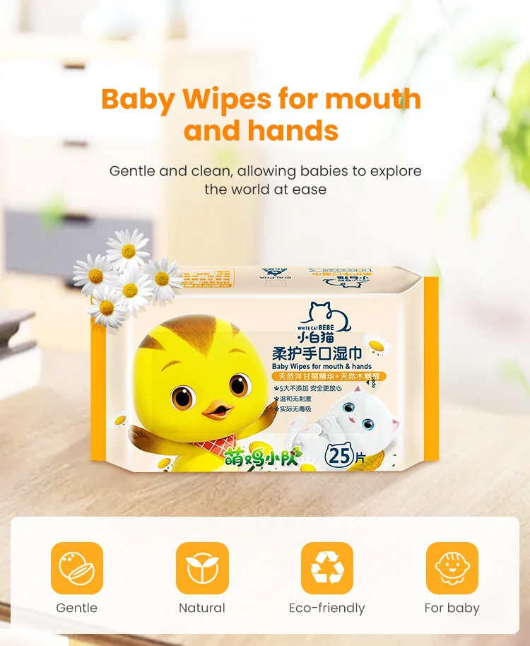 Gentle Baby Clean Wipes 25pcs Kid For Mouth And Hands details