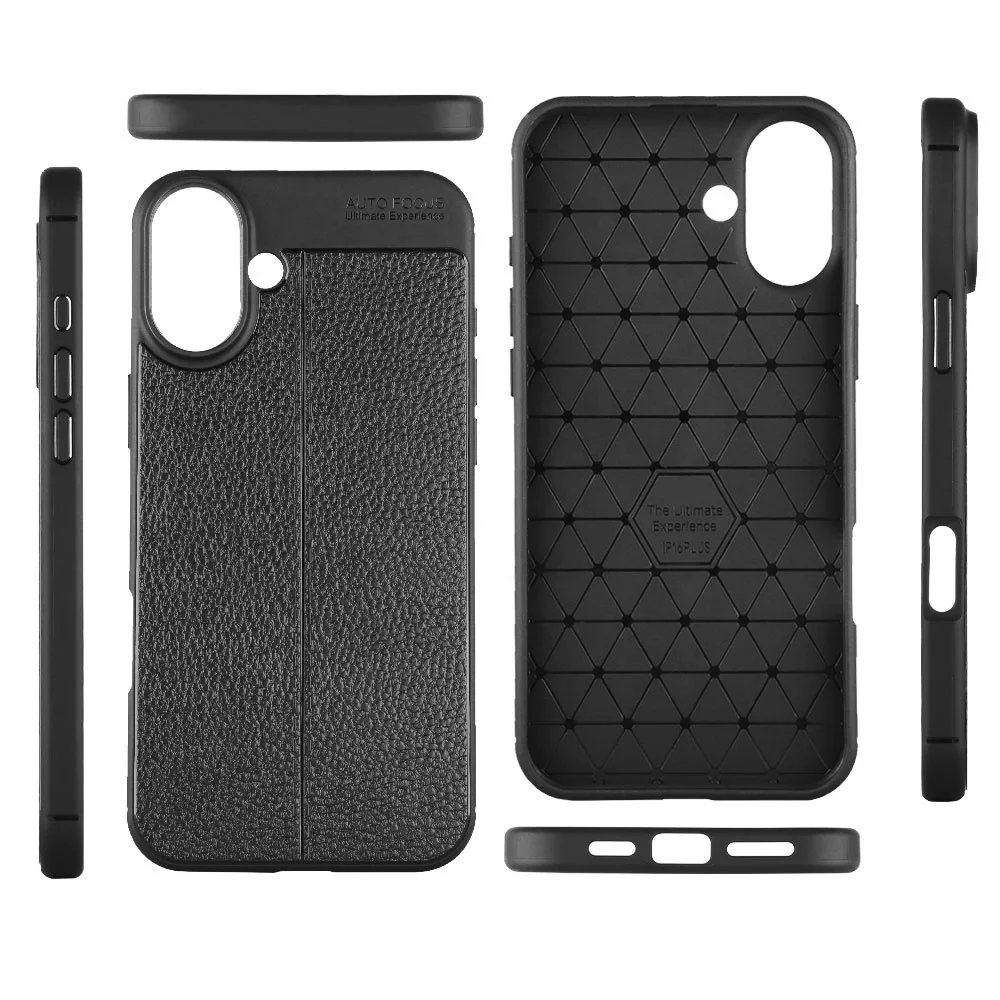 Soft Slim TPU Business  Leather Phone Case For iPhone 16 15 14 13 Plus Pro Max Litchi Grain And Lightweight Anti-Fingerprint