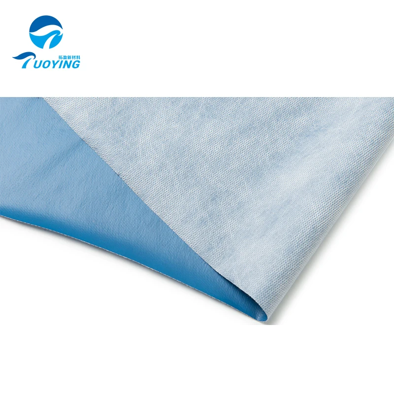 Factory SFS 3 Layer Breathable Film Hot Laminated Nonwoven Fabric Material