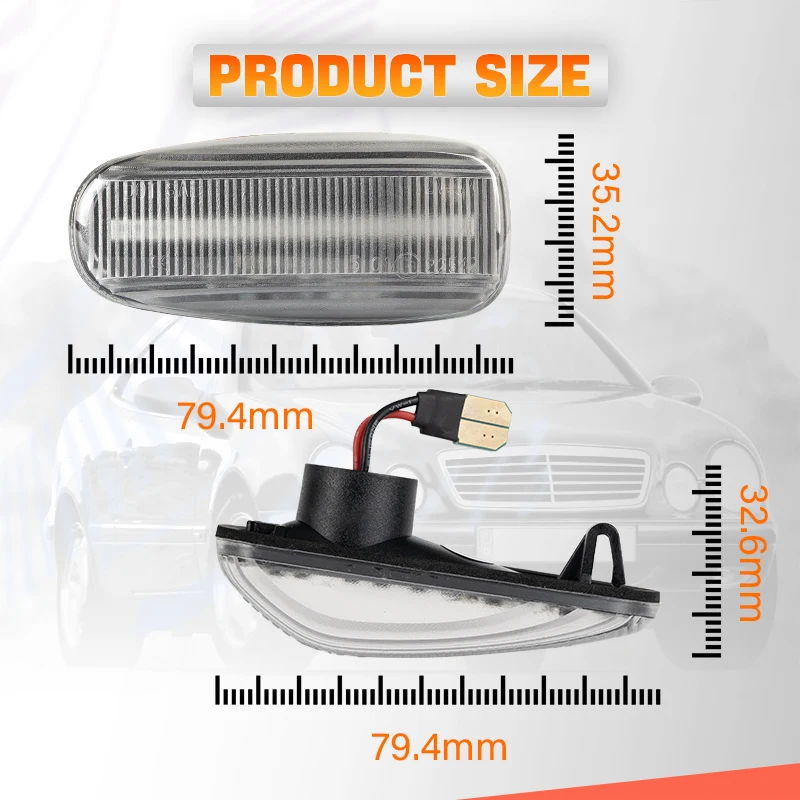 Dynamic LED Side Marker Light for  Mercedes-BENZ  E-Class W210/C-Class W202 /CLK-Class W208 /SLK-Class R170/Vito W638