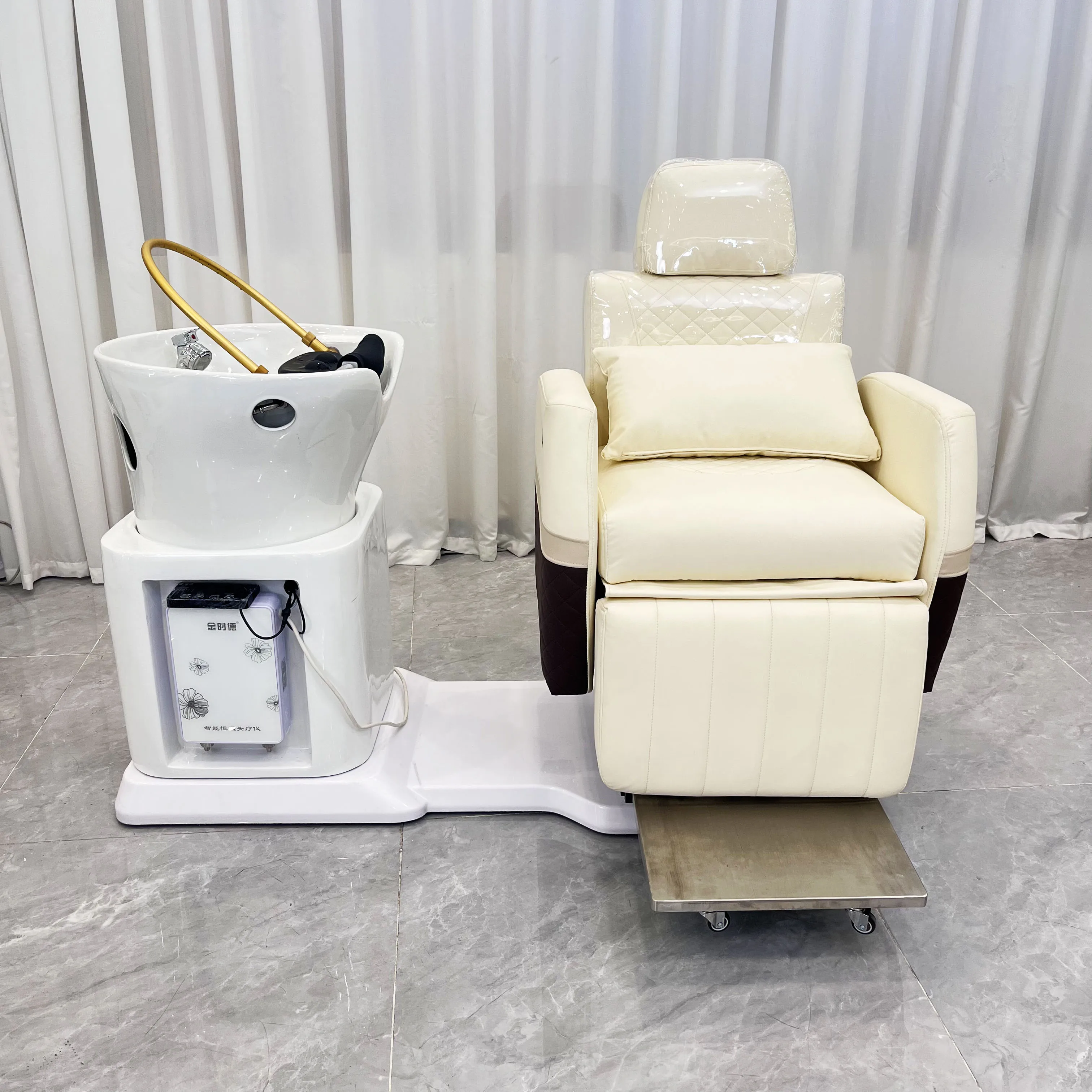 Hair Washing Salon Electric Adjustable Shampoo Bowl Chair Rotated ...