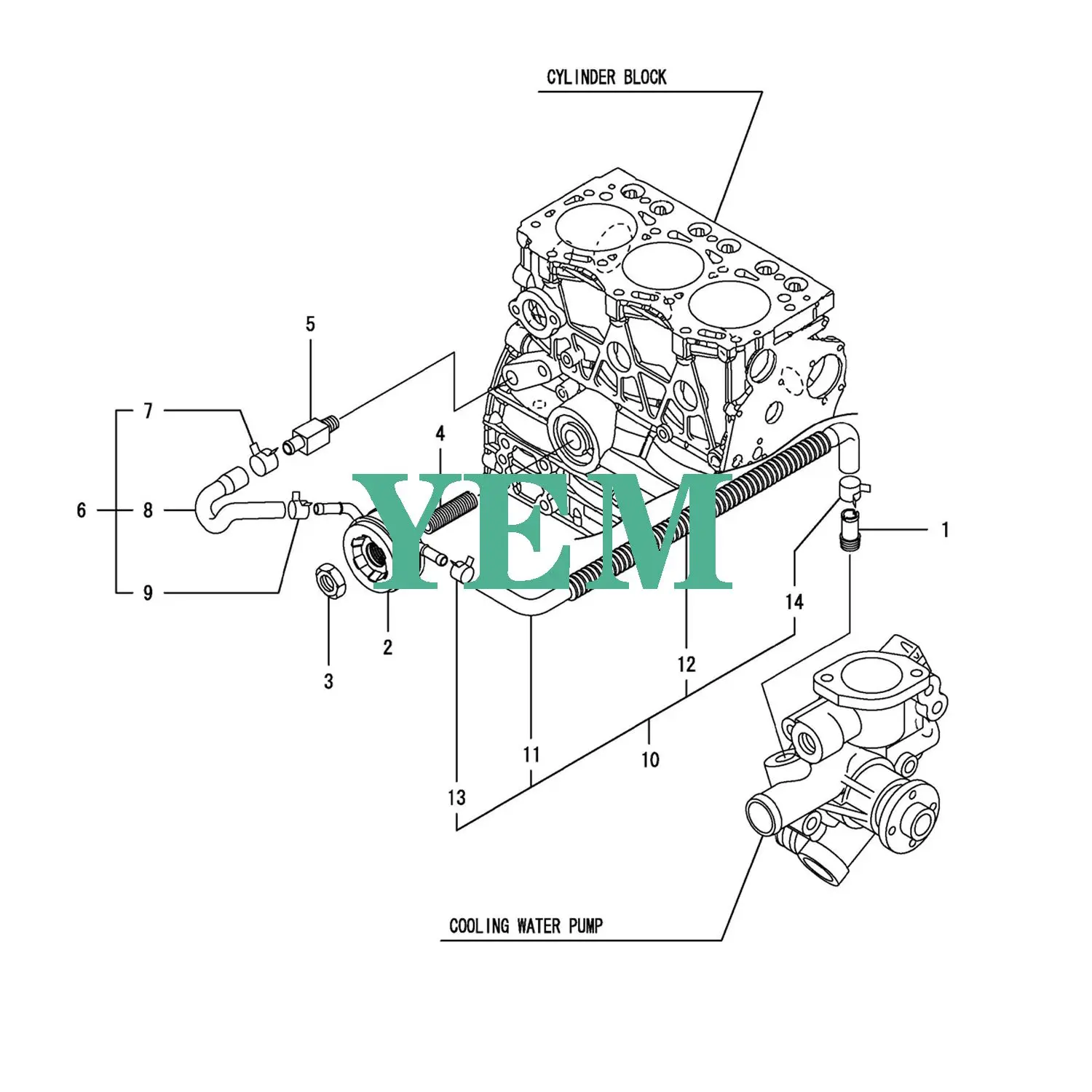 3TNV76 RADIATOR 119515-44560 for Yanmar 3TNV76-NBK Engine