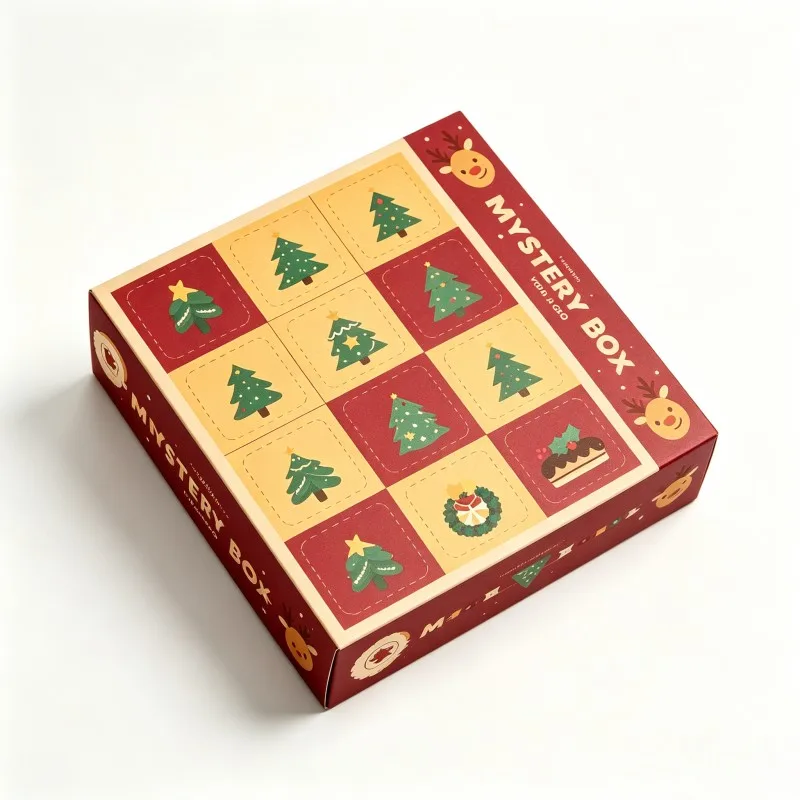 Christmas Calendar Countdown Gift Box Cookie Snacks Biscuit Packing DIY Mystery Surprise Paper Boxes Food Grade Blind Gift Boxes