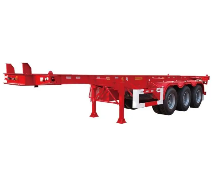 Low Bed Loader Exceptional Service Container Carrier Chassis Trailer Skeleton Semi Trailer