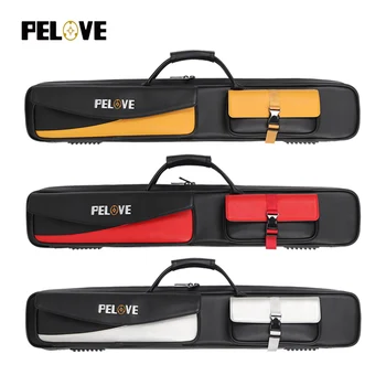 PELOVE Custom PU Leather Billiard Cue Case for 3 Butts & 4 Shafts