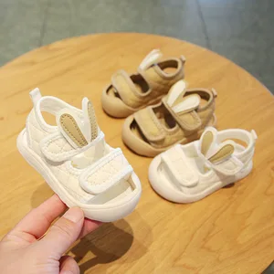 Cute Rabbit Style Newborn Baby First Walkers Princess Sandals Soft Bottom Non-Slip Beach Shoes Toddler Sandals