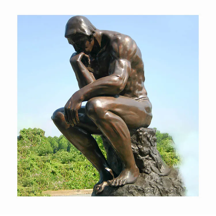 custom metal figure sculpture cast copper bronze the thinker