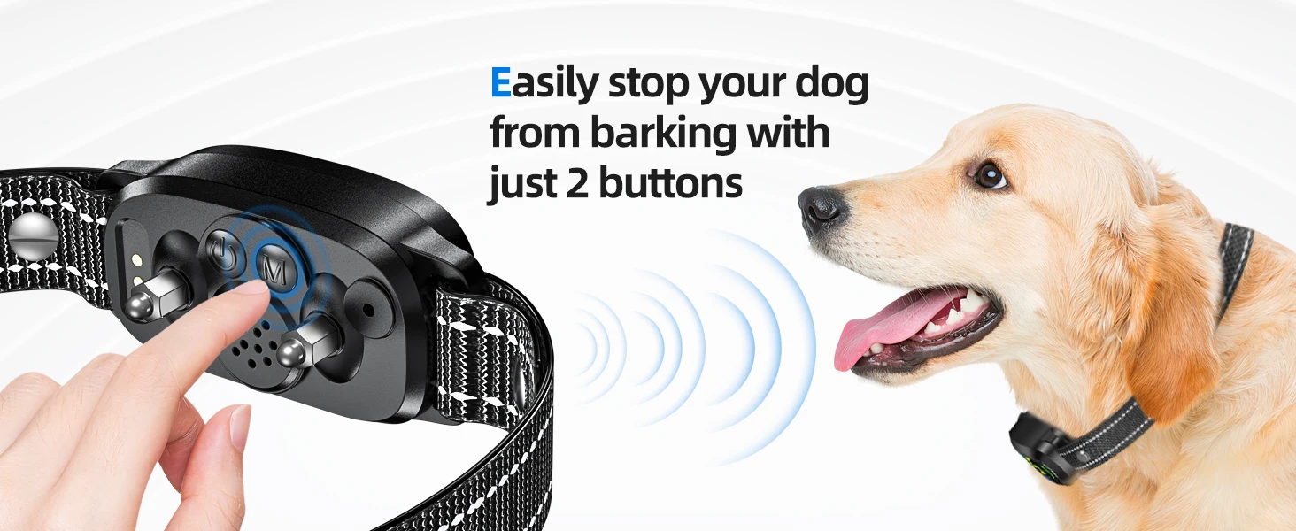 BC4S New Arrival Anti-Bark Dog Collar Stop Barking Device for Dog Control Humane Shock Training Made of Durable Plastic