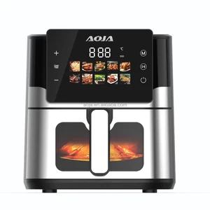 AOJA  Hot Healthy Oil Free Home Smart Visual Stainless Steel Air Fryer Ovens 8L Digital Display Air Fryers With Window