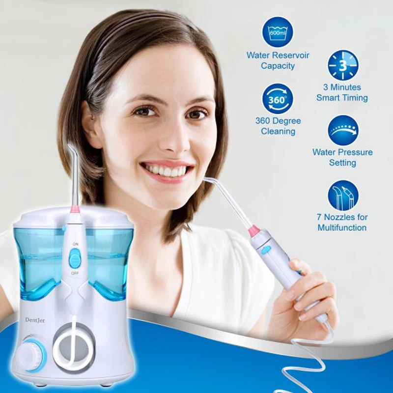600 мл воды зубная нить Oral dentjet Многофункциональный ирригатор для полости рта стоматологический набор ухода за зубами очиститель палочки с 7