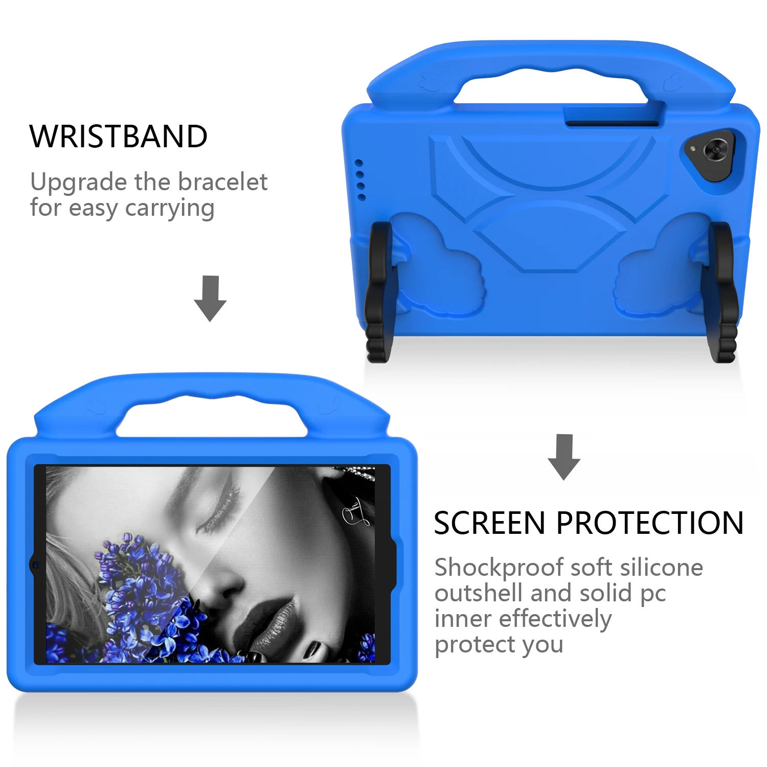 2023 NEW Shockproof Handle Stand EVA Kid Tablet Case Cover for