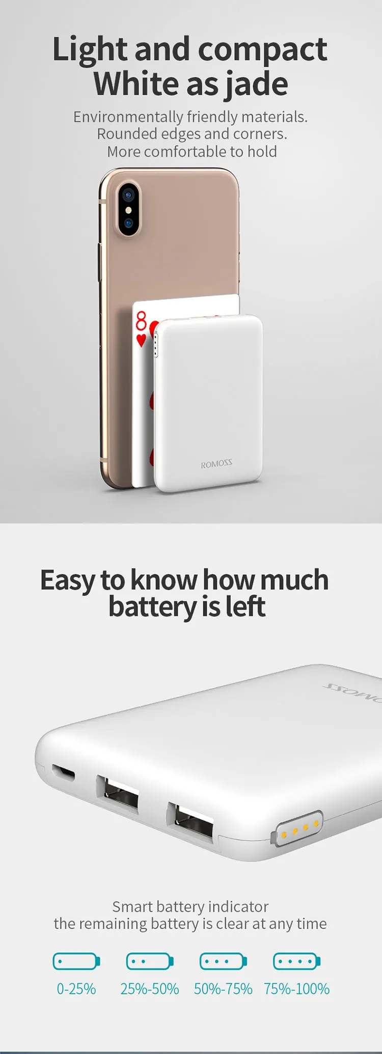 Romoss Pure 05 5000mAh Power Bank with Dual Output