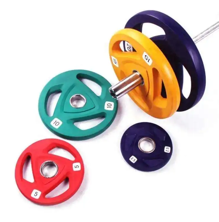 PU Barbell Plates in gym use