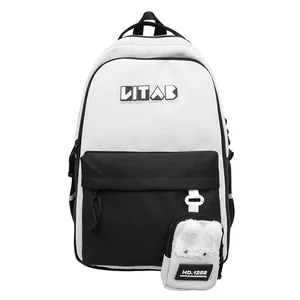 Large Capacity Reflective Backpack for Girls Middle High School Students Cute College Student Travel Backpack Zipper New