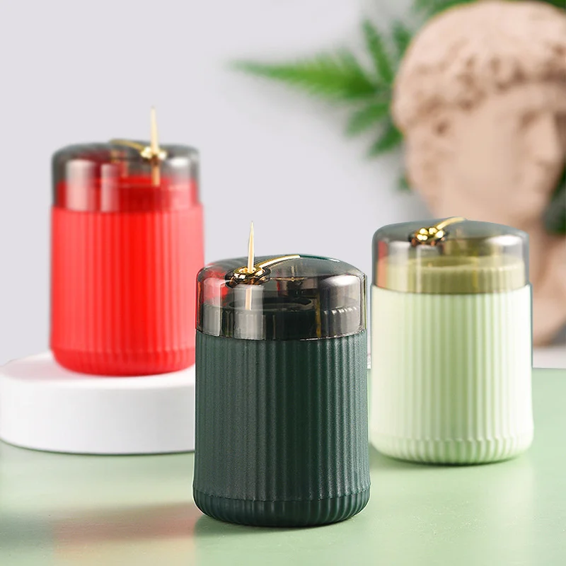 Portable Automatic Press Toothpick Dispenser Storage Box Plastic Toothpick Holder Container Organizer