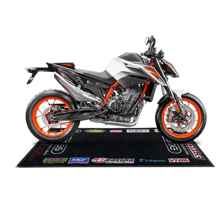 Customizable Logo Floor Mat for Motorcycles Outdoor Rubber Pit Mat With Waterproof Feature Nylon TPR Material