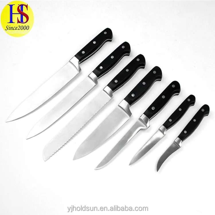 Professional 7pcs Black Stainless Steel Kitchen Chef Knife Set