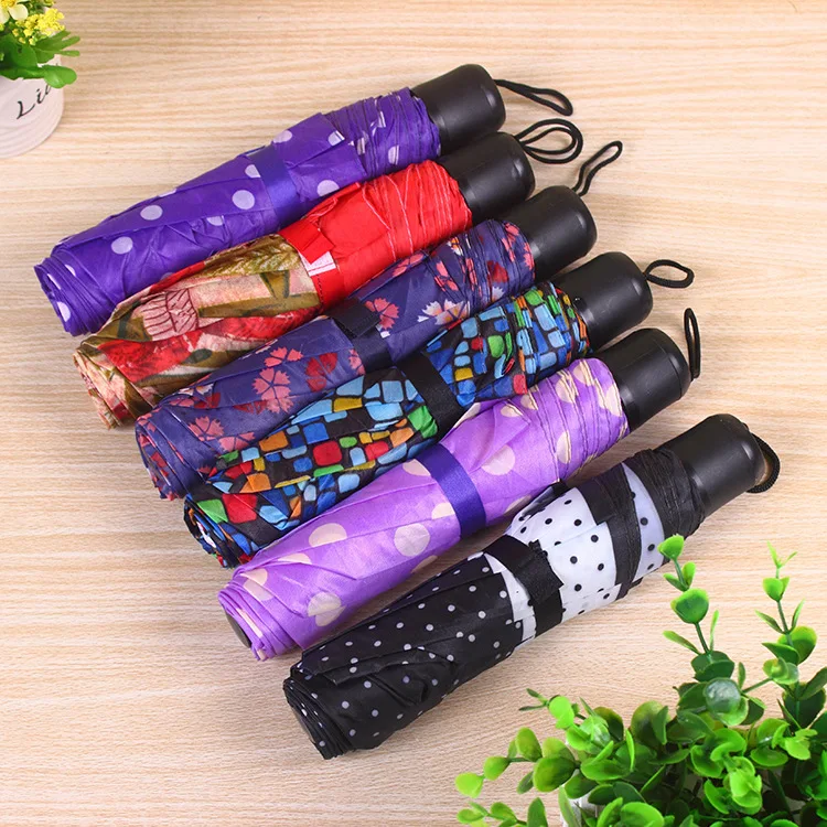 Chuvaband 8k Wholesale Super Mini 3 Fold Umbrella Price Cheap Plaid