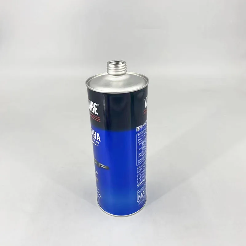 1L Round Engine Oil Can Motor Oil Tin Can With Cone Top Lid 1 Liter Printed Brake Oil Can Manufacturer