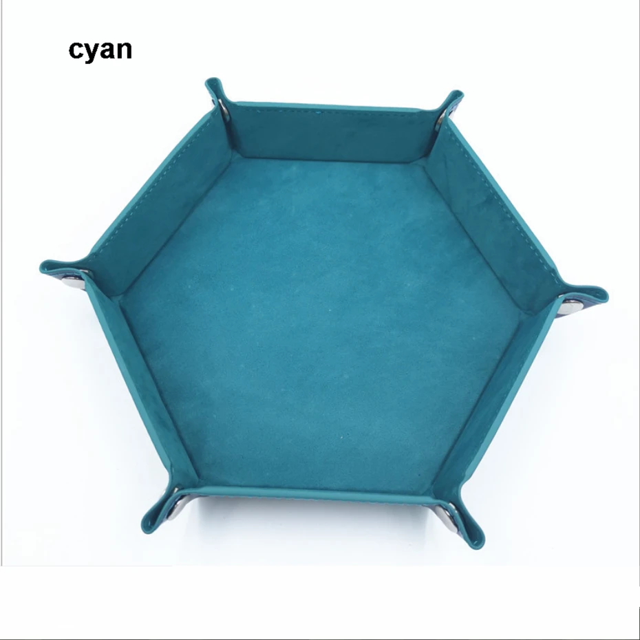 Крупный шестигранный цветной ящик для костей 23*23*4 см из искусственной кожи и бархата с 6 лицами хранения поднос dnd