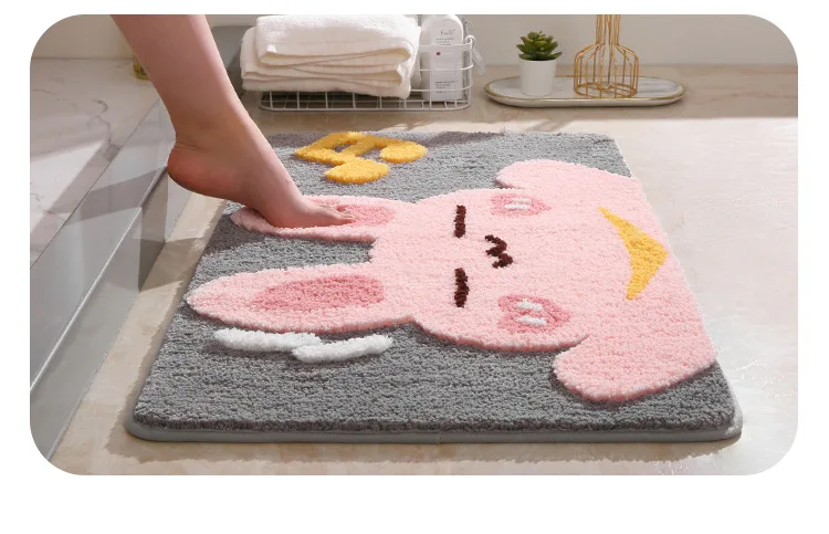 Best Selling Custom Cartoon Printed Floor Mat Bedroom Non Slip Bath Mat factory