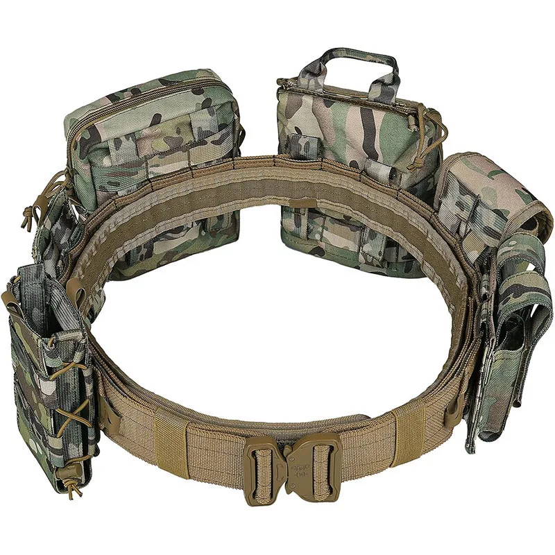 Multifunctional Tactical Belt with Accessories Security Duty Equipment Heavy Duty Tactical Belt Quick Release Rigger Belt