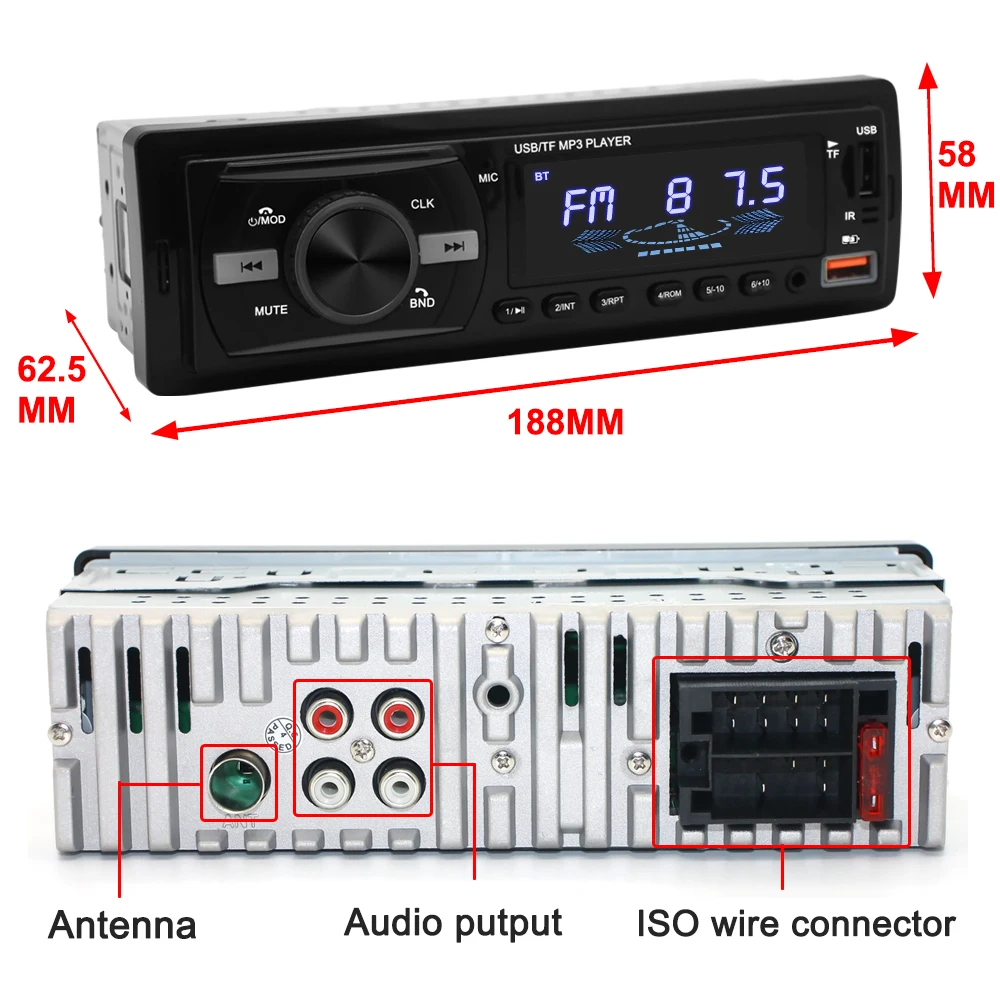 Model 920 Car Radio FM DC 12V Panel BT Car MP3 Player With USB TF Card Radio Stereo Single 1 Din