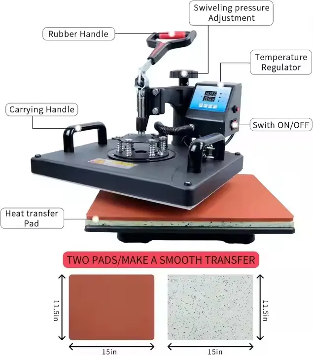 Mida 5 in 1 Sublimation Heat Press Printing Machine Thermal Transfer Heat Press Machine for T-Shiet Cup Plate Mug