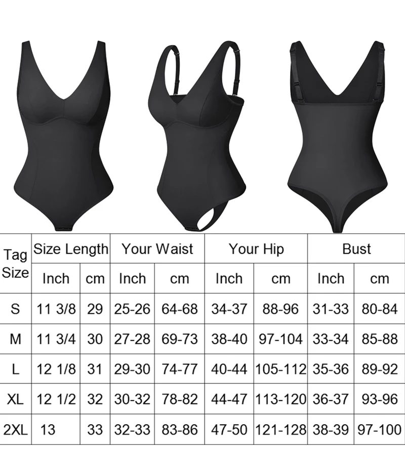 Women Slimming Tummy Control Body Shaper Thong Shapewear With Removable Bra Thong And G String