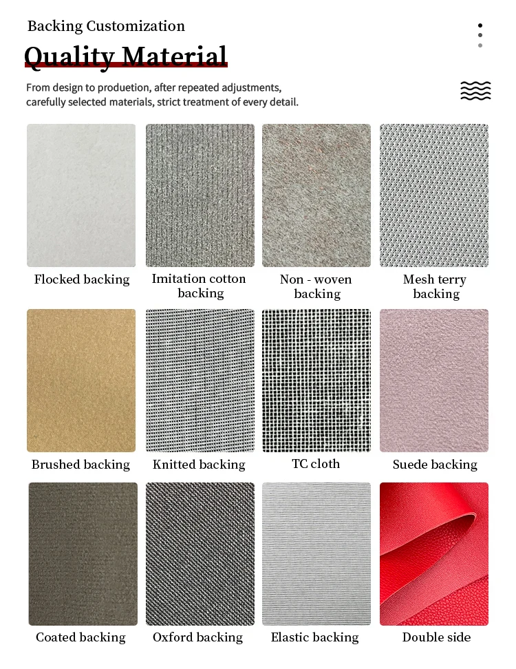 0.6mm Thickness 140cm Width Knitted Backing PVC Leather Synthetic Leather for Bags Furniture and Home Decor