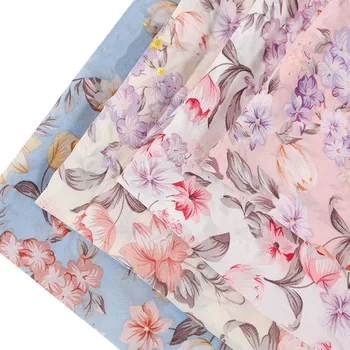 100% polyester printing chiffon textiles chiffon floral print fabric for dress