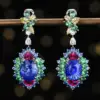 18k gold Natural sapphire diamond earring