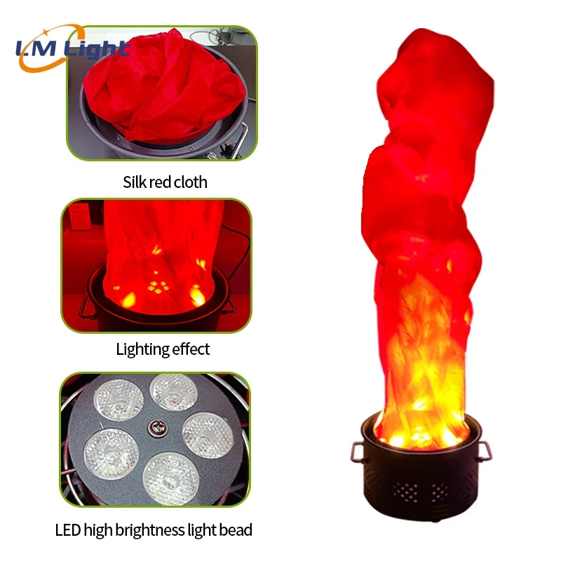 LM Factory 1.5M/2M Silk Flame Light Artificial for Stgae Party Remote Control Decoration Fake Fire Effect Led Flame Light