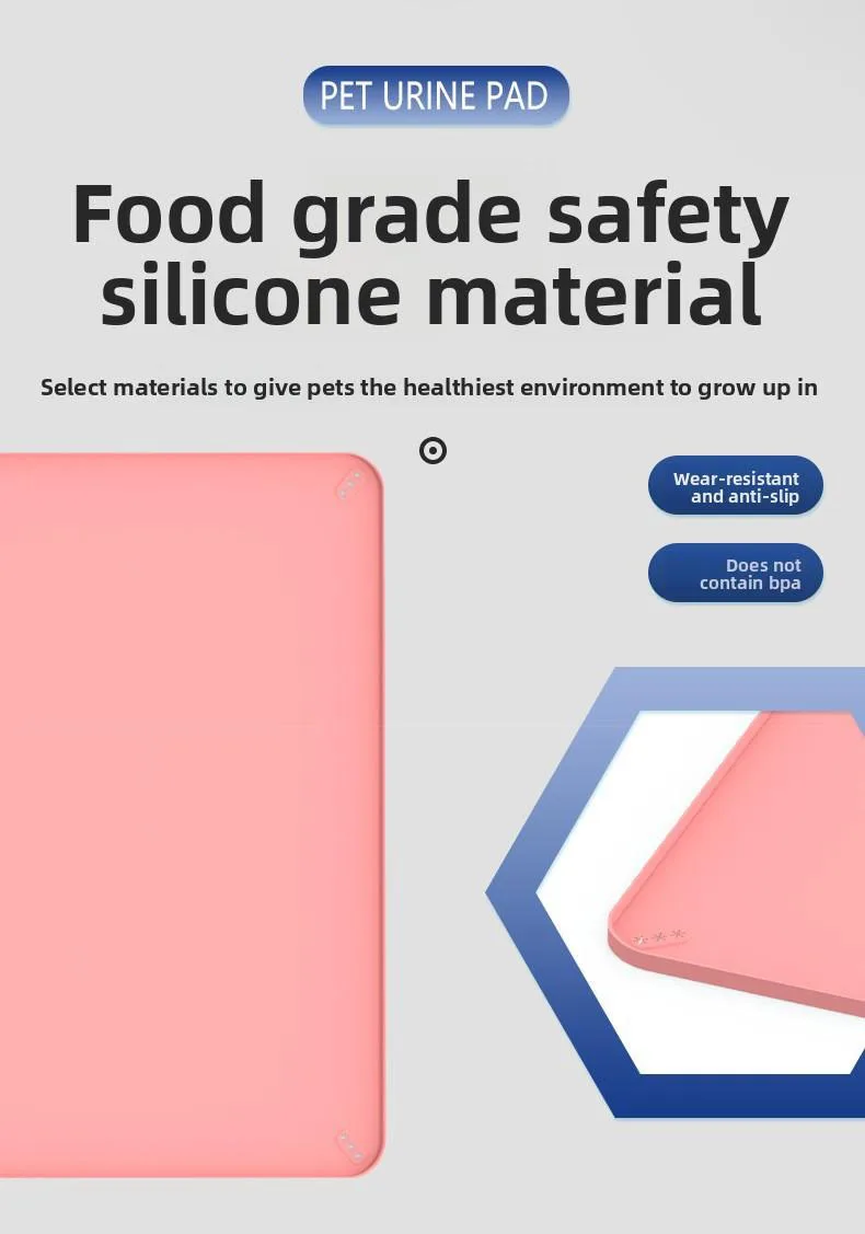 Can Be Reused Pet Diaper Training Pad Anti Overflow Bowl Mat Portable Pet Waterproof Silicone Mat supplier