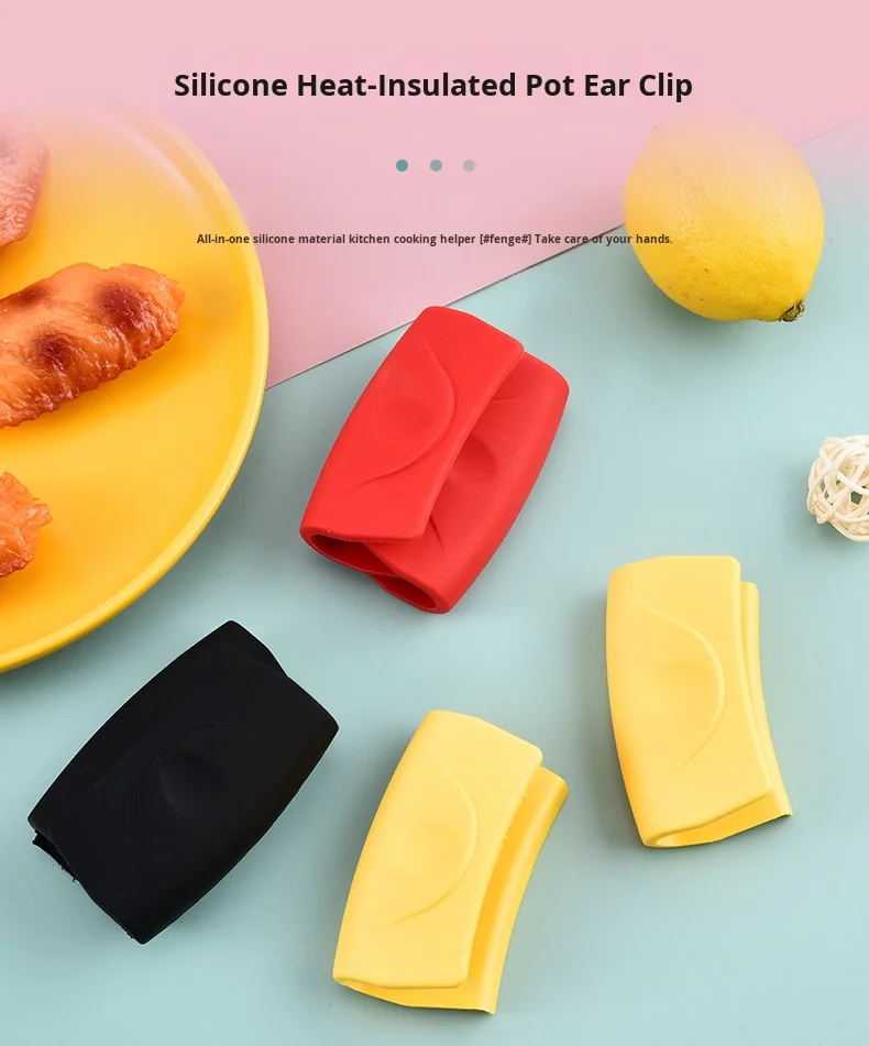 High-Temperature Resistant Silicone Oven Mitts with Pot Handle Clips No-Scalding Grip for Cast Iron Skillets and Frying Pans supplier