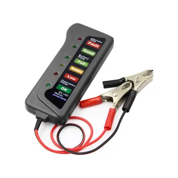 Portable 12V Auto Digital Battery Tester Alternator 6 LED Light for Cars and Motorcycle Battery Tester