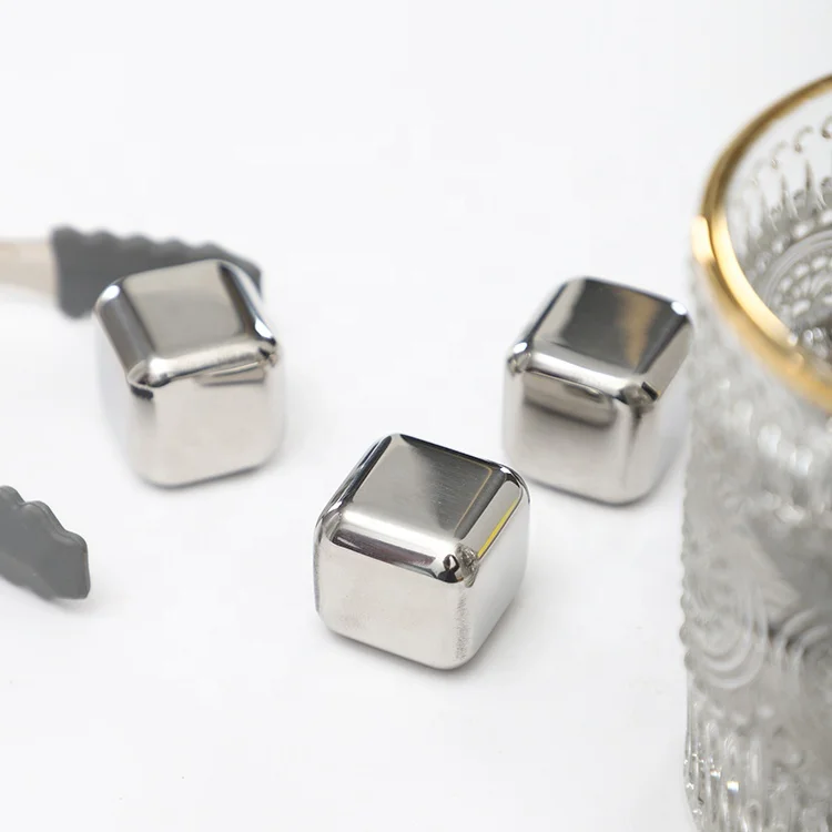Оптовая продажа, высококачественные аксессуары для бара, квадратные многоразовые кубики льда, кубик льда из нержавеющей стали