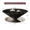 Table basse soucoupe volante avec plateau en verre, 90 x 90 x 34 cm.