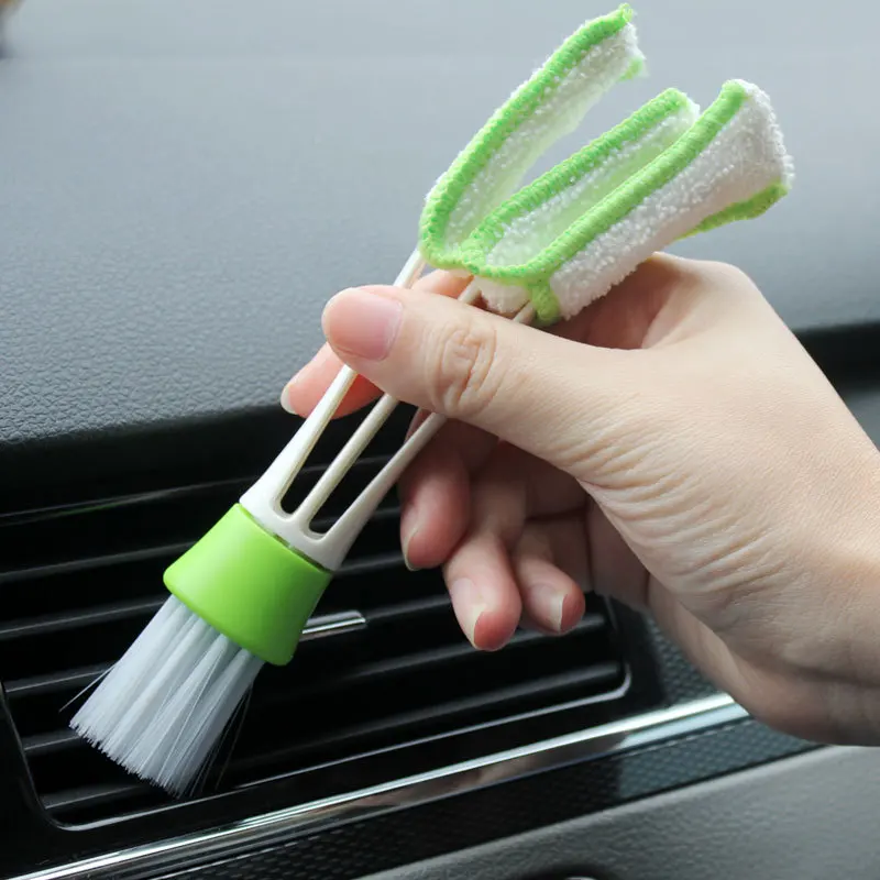 Car multi-purpose double head slit brush car air conditioning outlet cleaning keyboard shutters dust brush factory